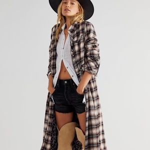Free people Odessa plaid duster jacket